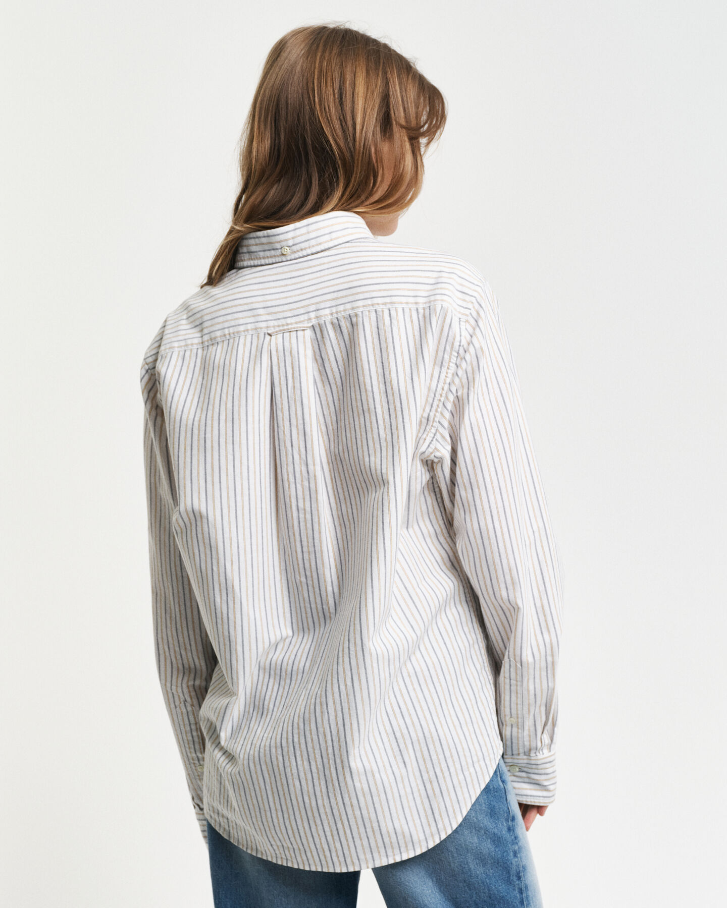 Regular fit klassisk stribet Oxford-skjorte