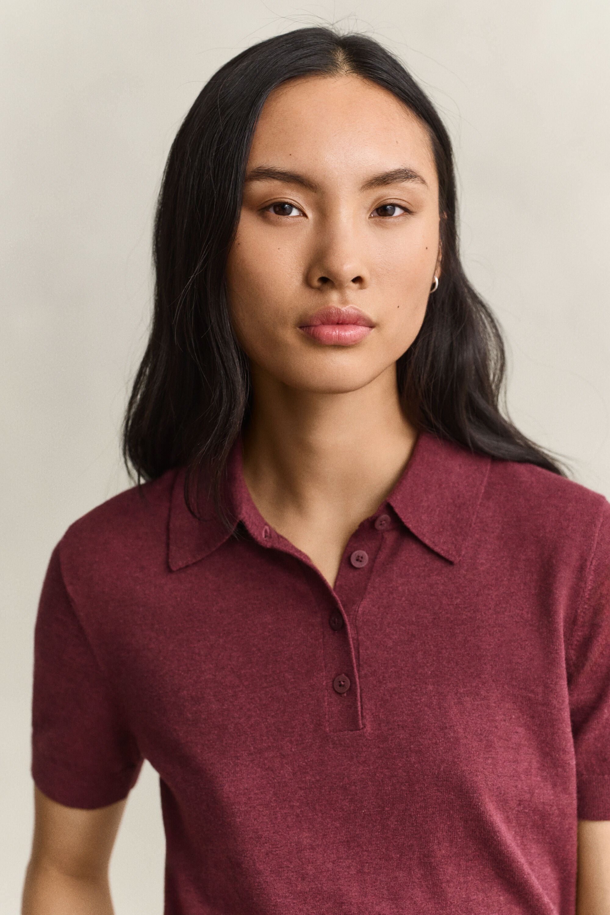 Let strikket polosweater
