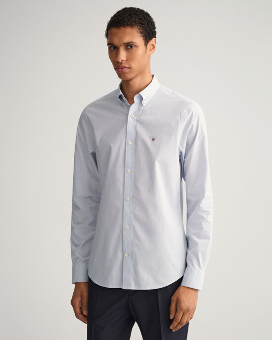 Slim fit t&aelig;tv&aelig;vet skjorte