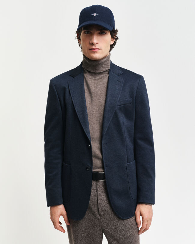 Tofarvet blazer i twill-jersey