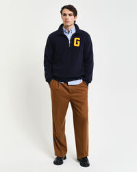 Graphic fleece med halv lynlås