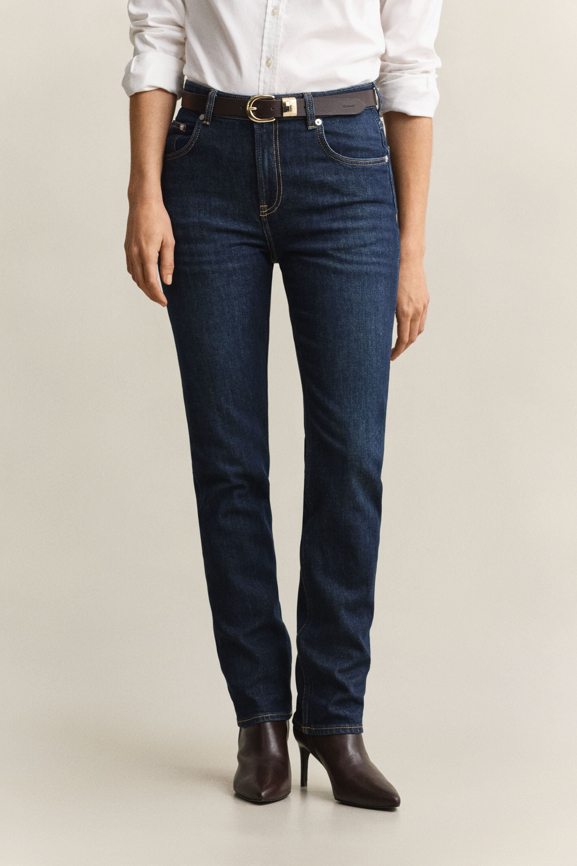 Jeans med lige ben og stræk