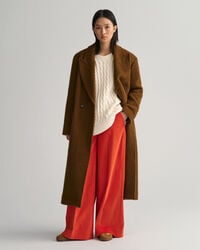 Oversized crewneck sweater med kabelstrik