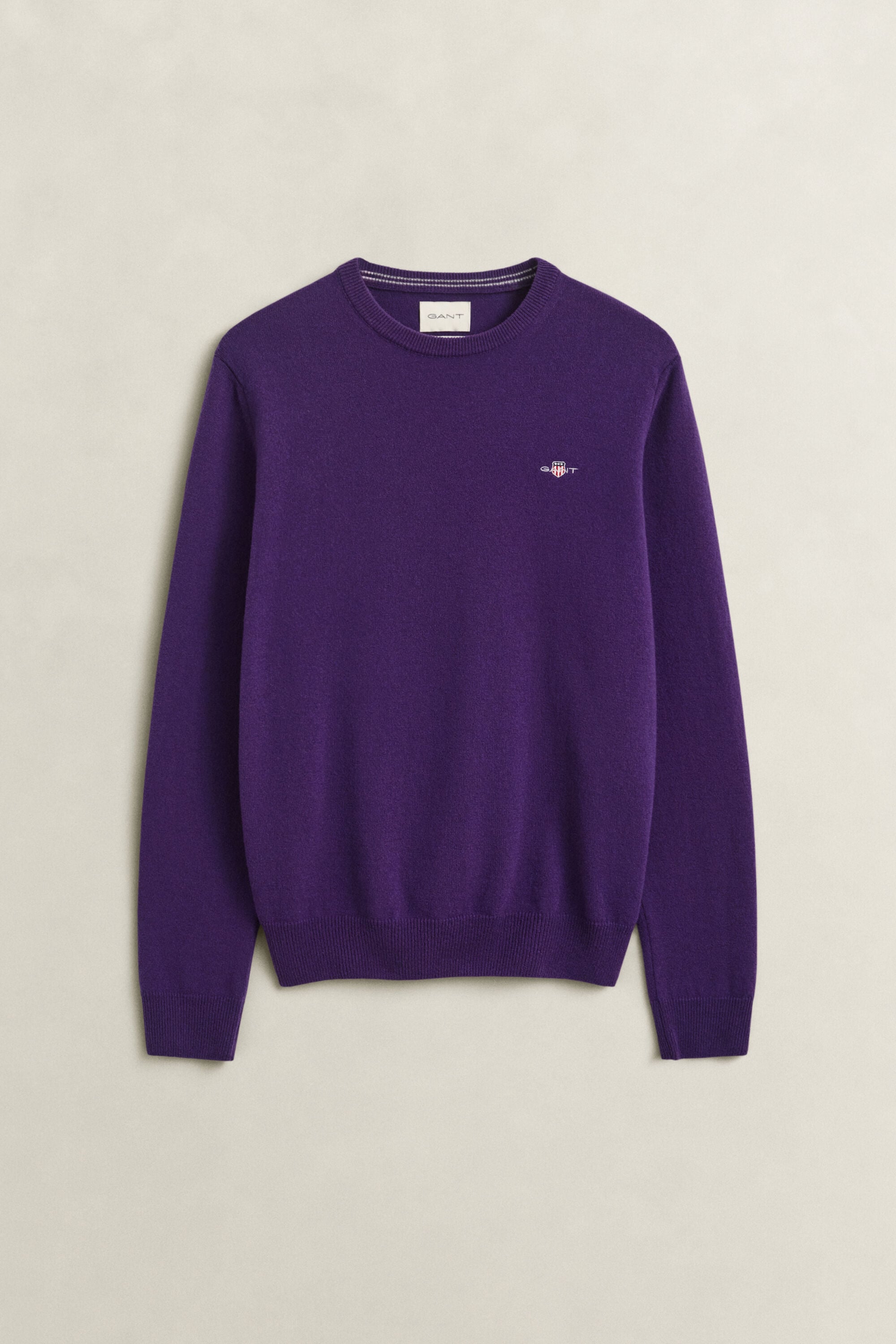 Crewneck sweater i lammeuld