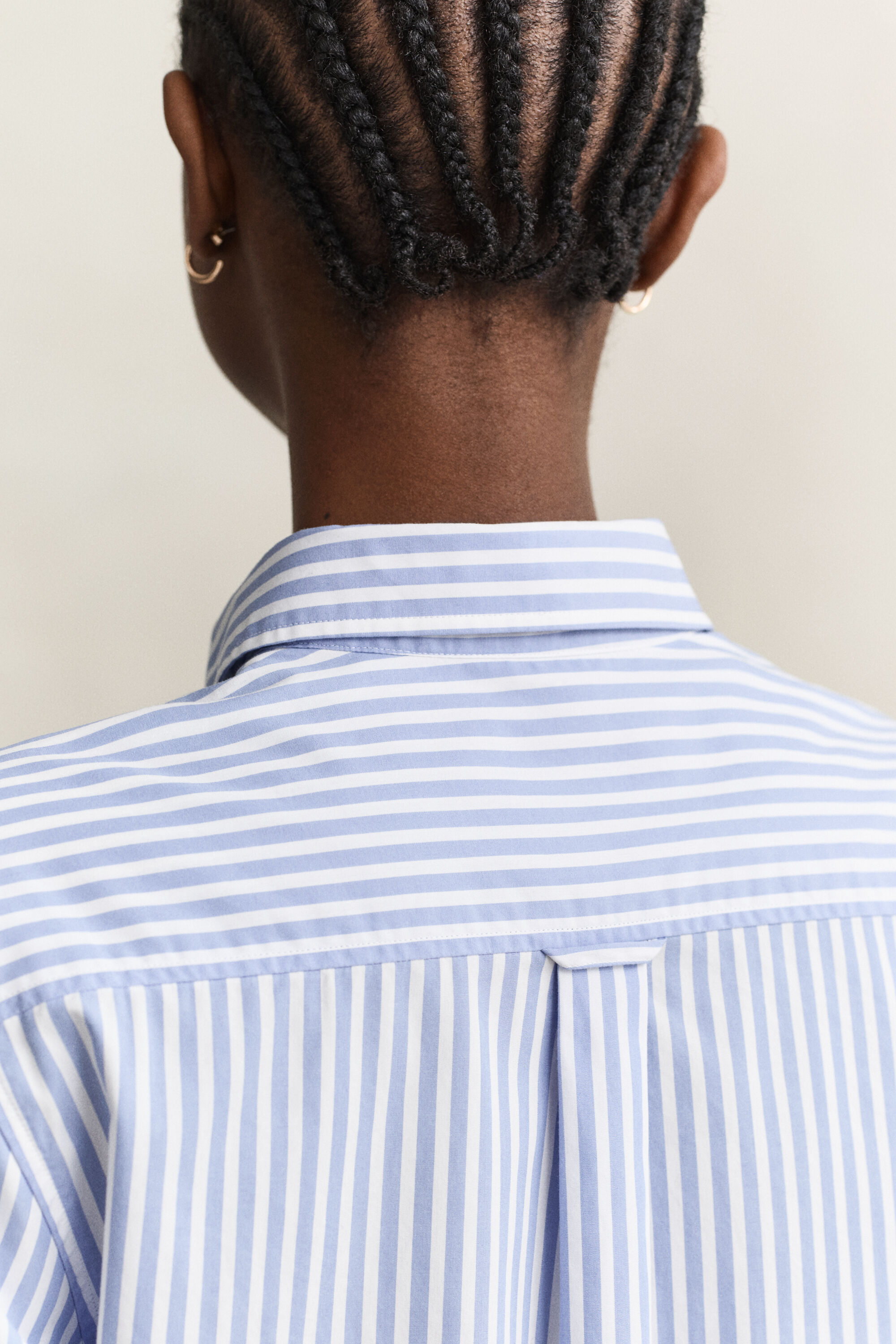 Regular fit stribet klassisk poplin-skjorte