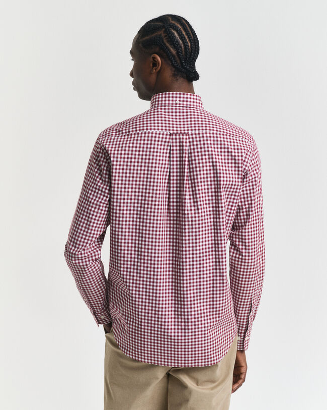 Regular fit klassisk gingham poplin-skjorte