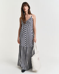 Chevron-stribet maxi kjole