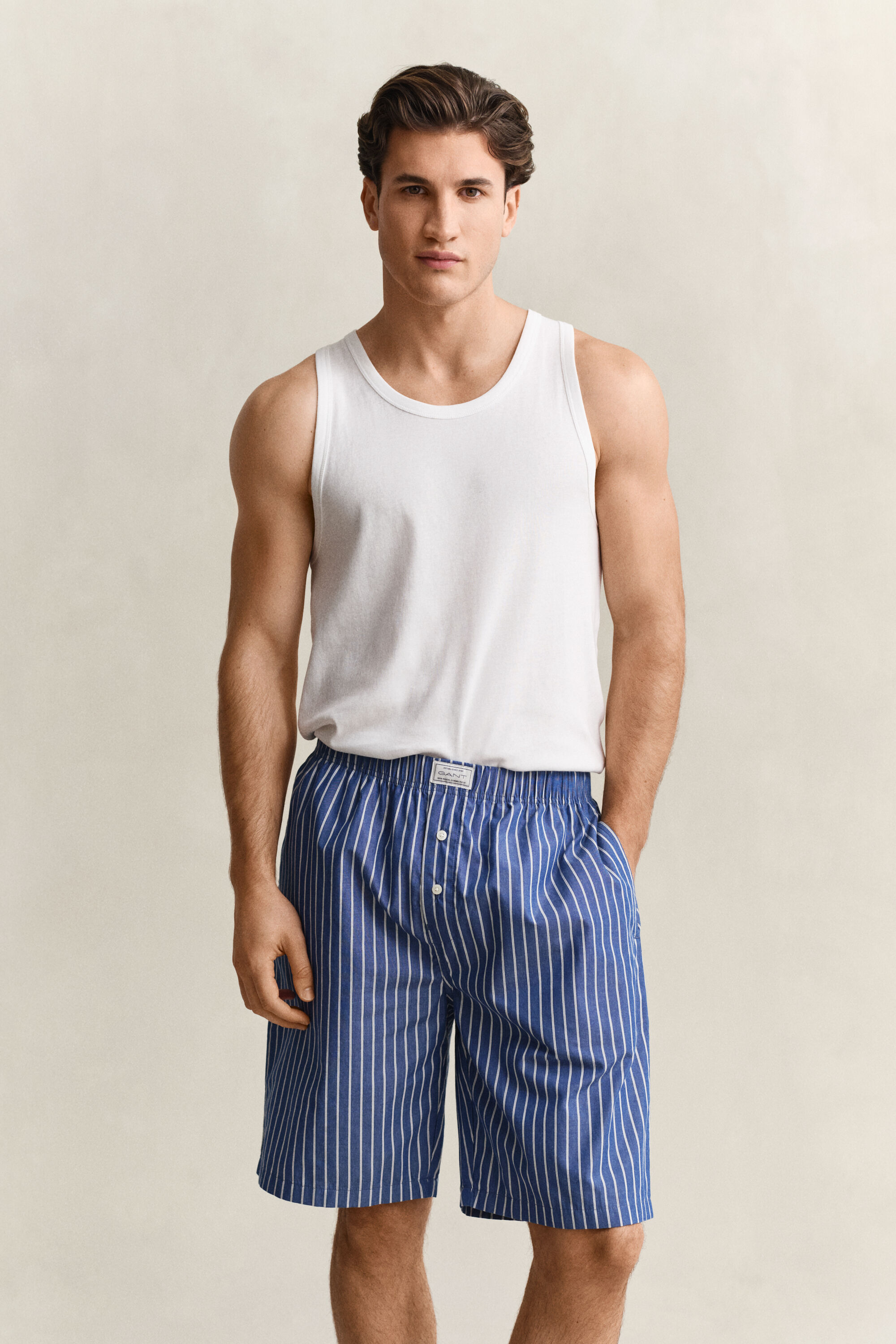 Stribede poplin pyjamasshorts
