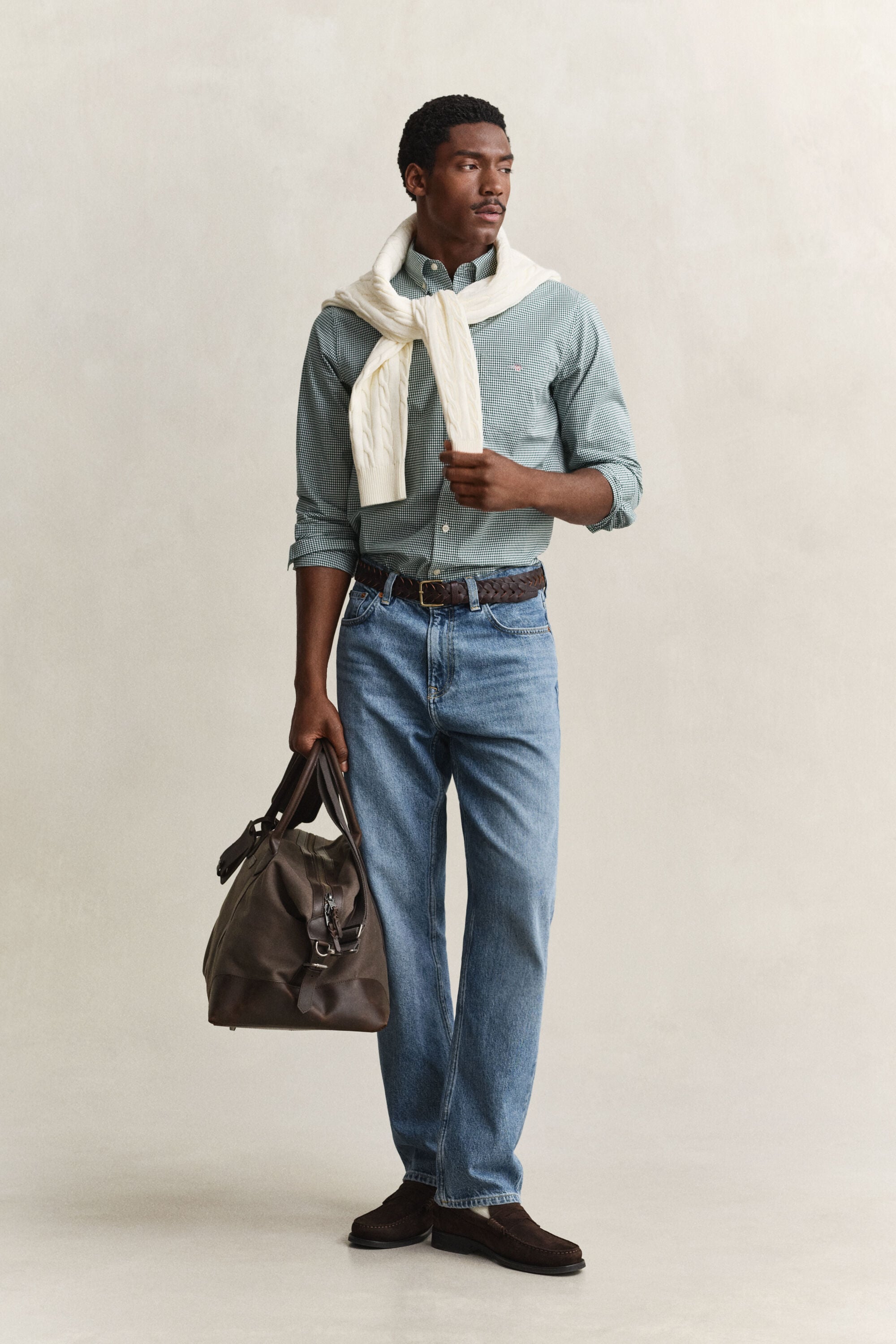 Gingham klassisk poplin-skjorte