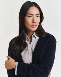 Cardigan af uld- og kashmirblanding