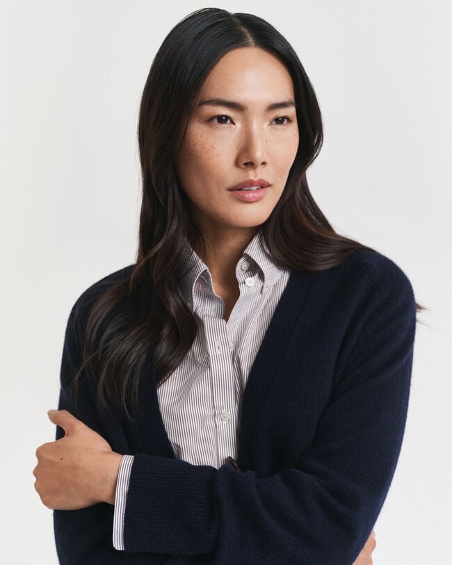 Cardigan af uld- og kashmirblanding