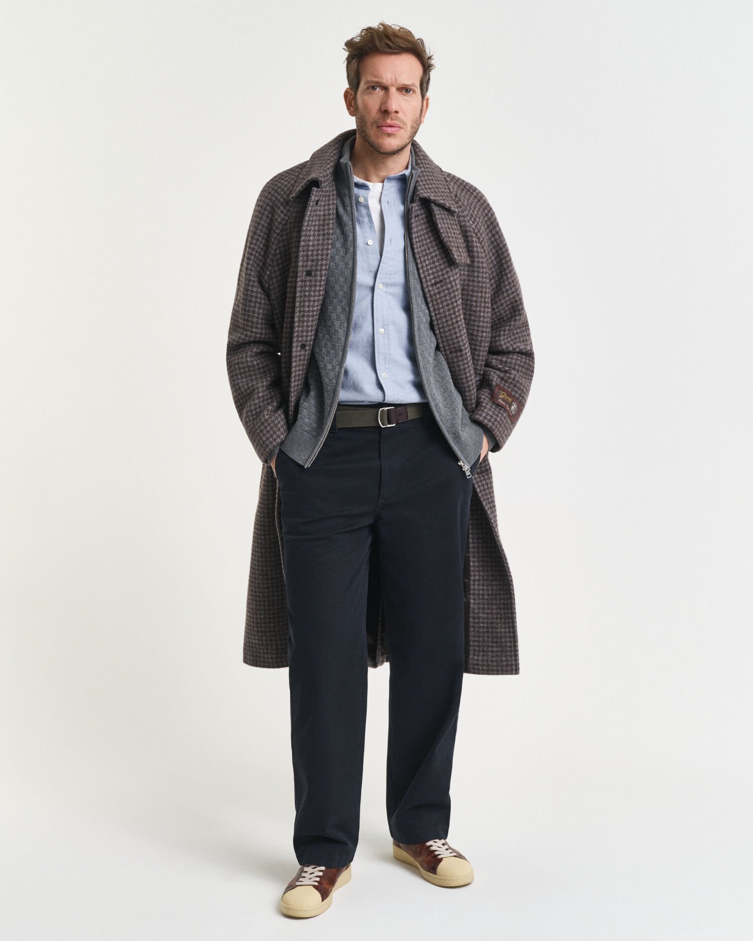 Sweater med mikrotekstur og lynlås