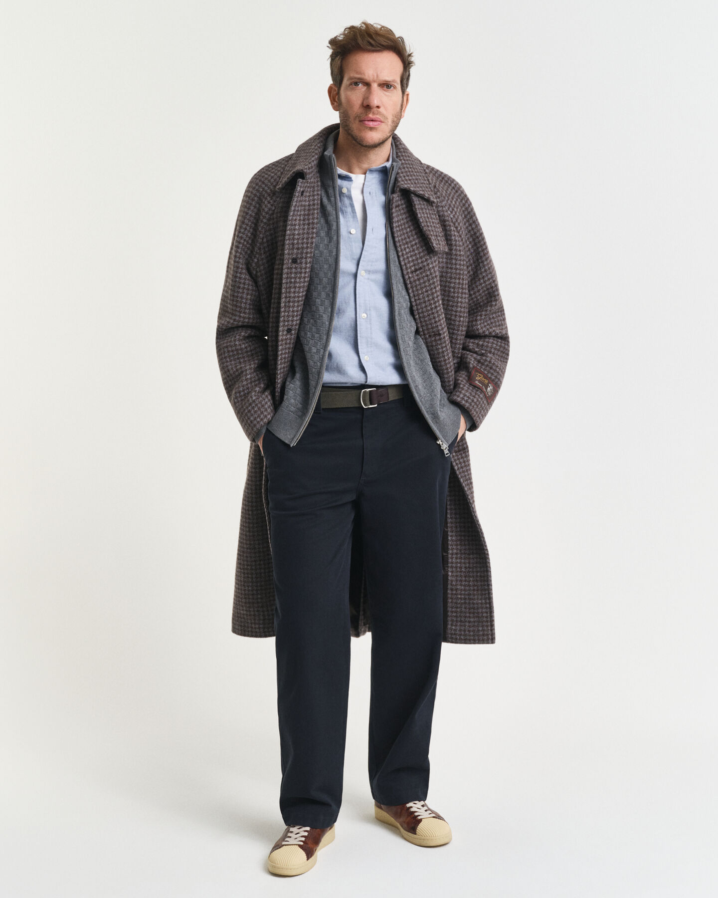 Sweater med mikrotekstur og lynlås