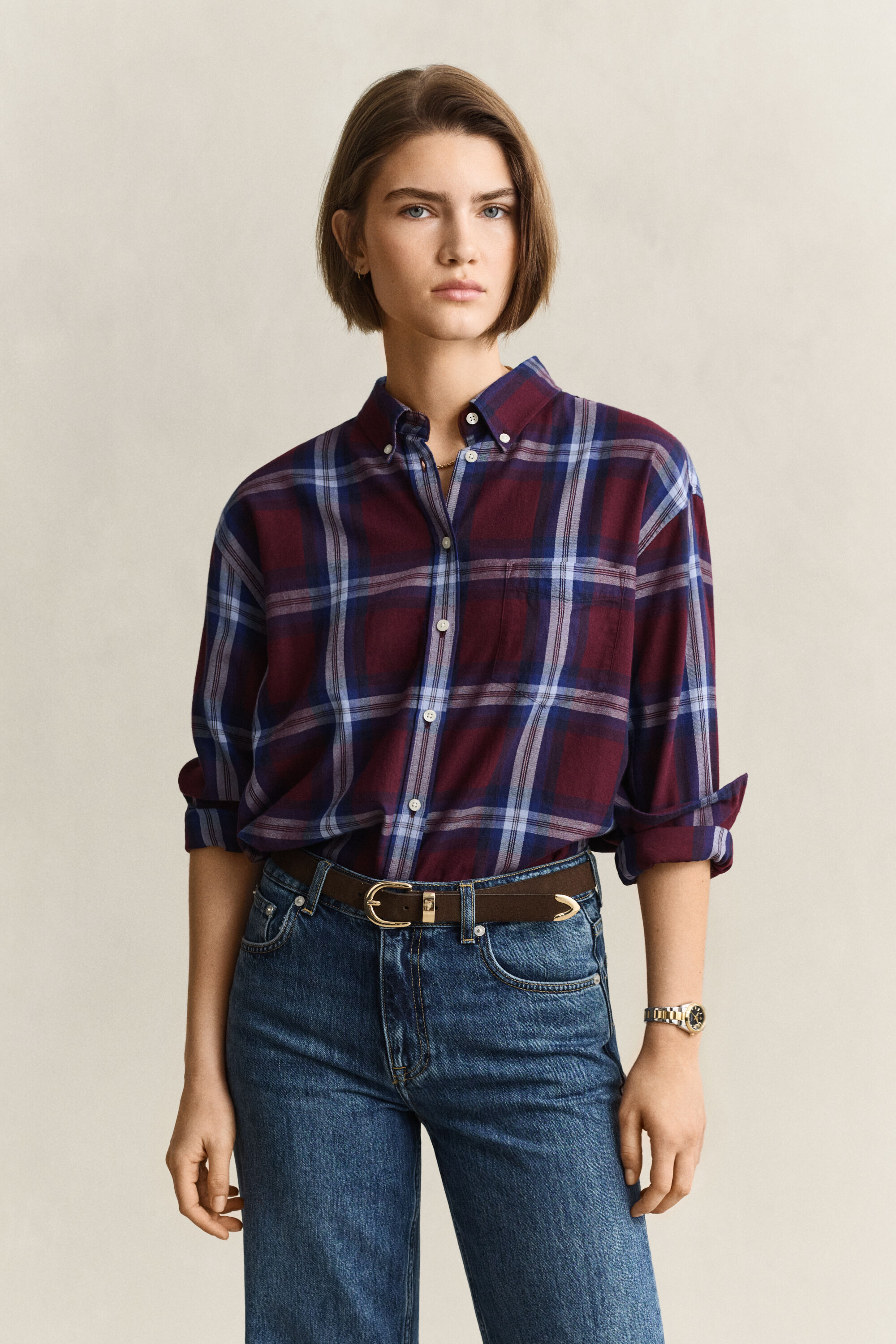 Relaxed flannelskjorte