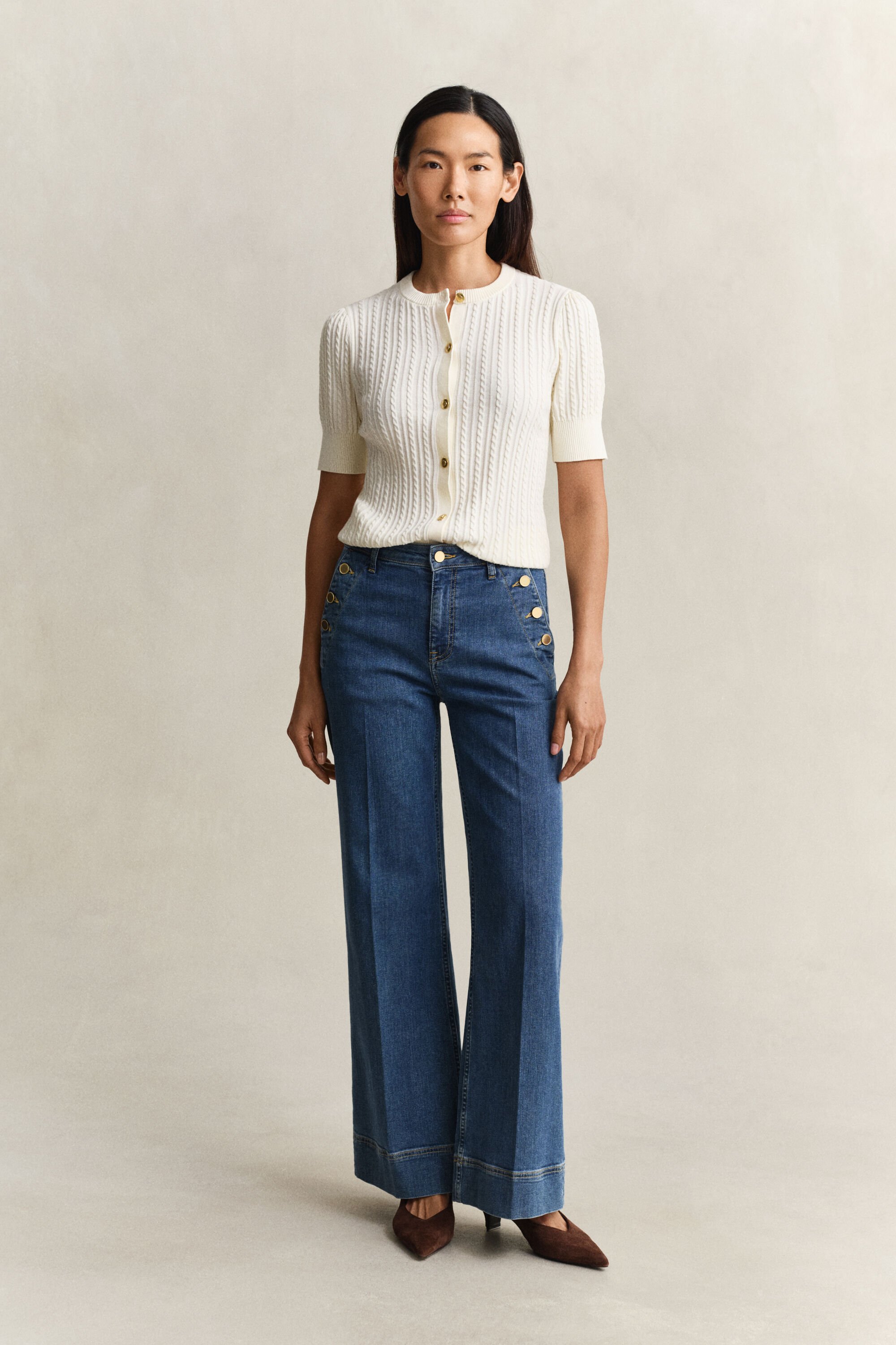 Nautiske jeans med svaj