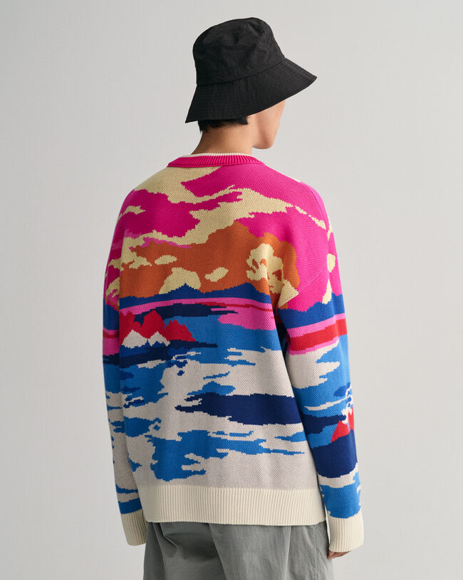 Crewneck sweater med Landscape-tryk