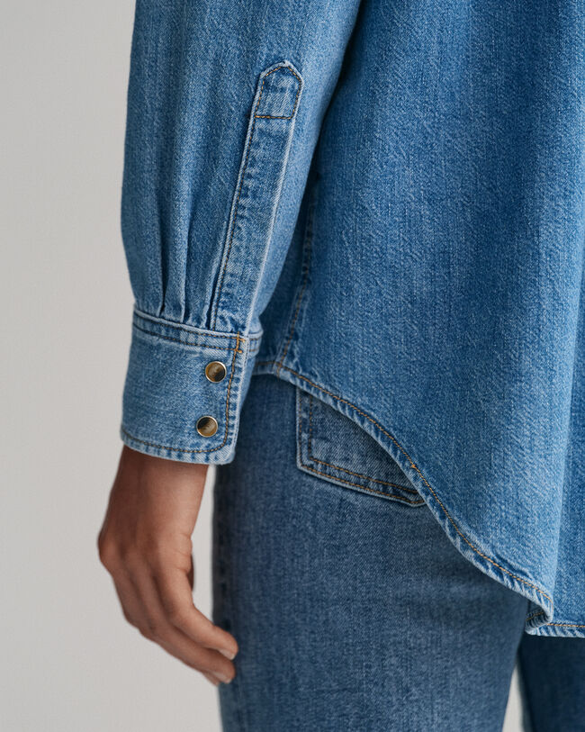 Relaxed fit denim-skjorte