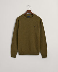 Crewneck sweater af b&oslash;rstet uld