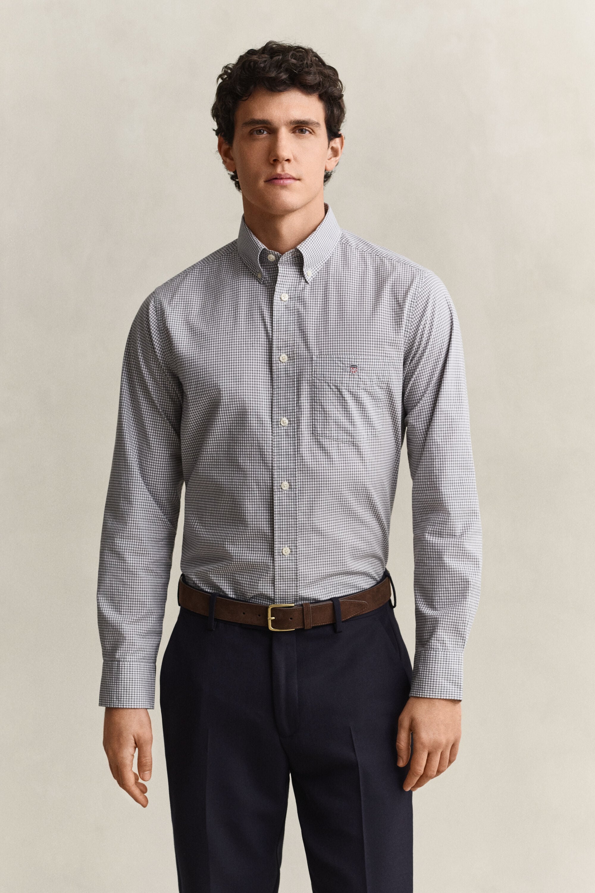 Gingham klassisk poplin-skjorte