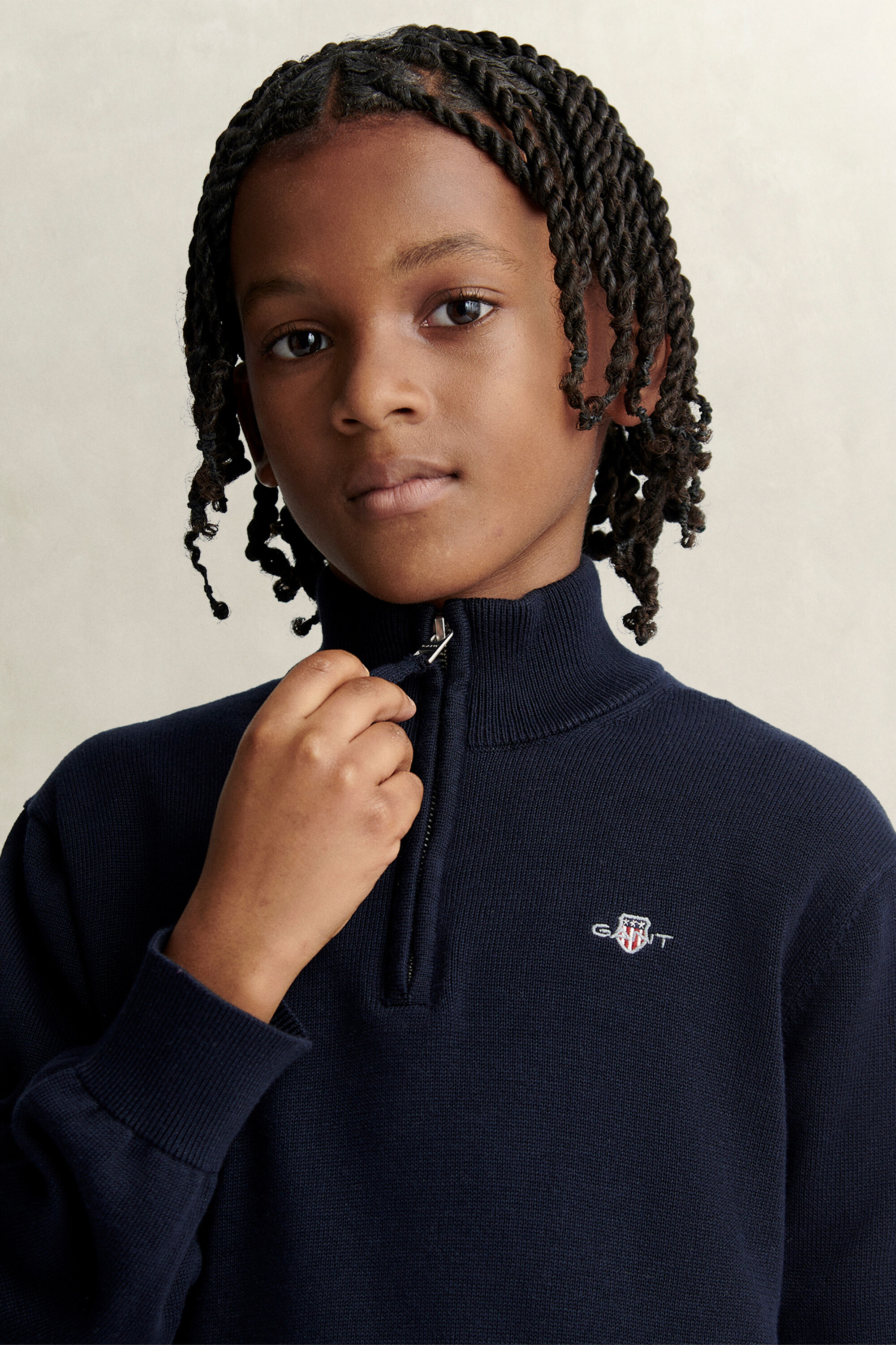 Teen Boys Shield sweater med halv lynlås