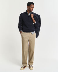 Kashmir sweater med halv lynlås