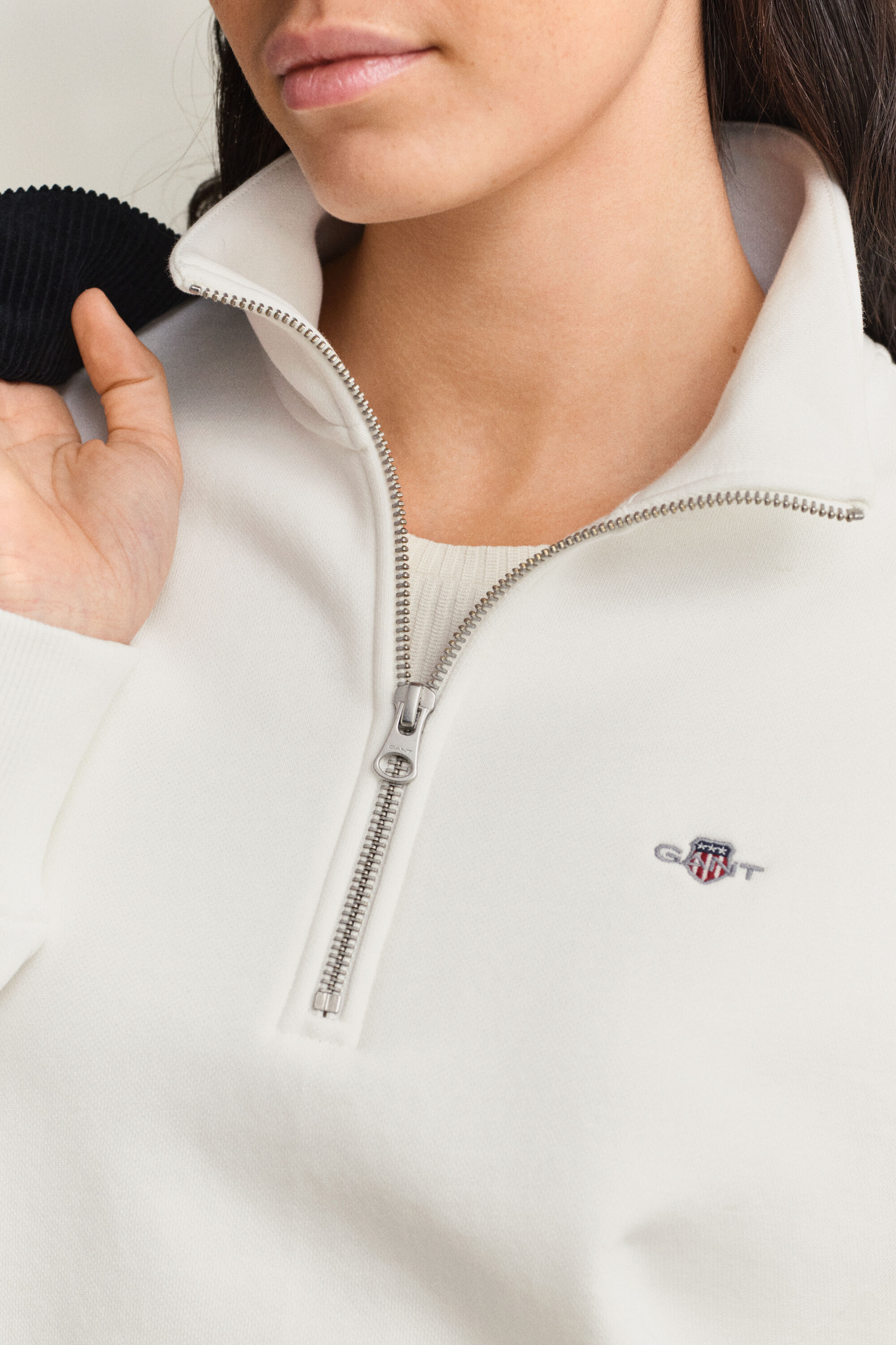 Shield sweatshirt med halv lynlås
