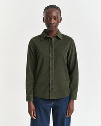 Regular fit skjorte af jernbanefløjl