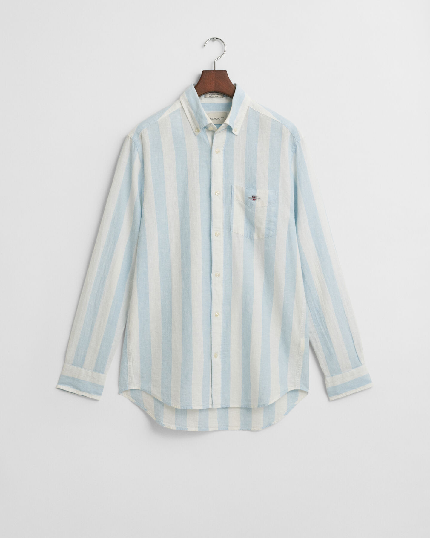 Regular fit kraftigt stribet skjorte af bomuldshør