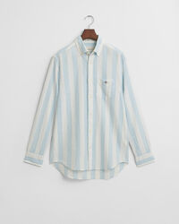 Regular fit kraftigt stribet skjorte af bomuldshør