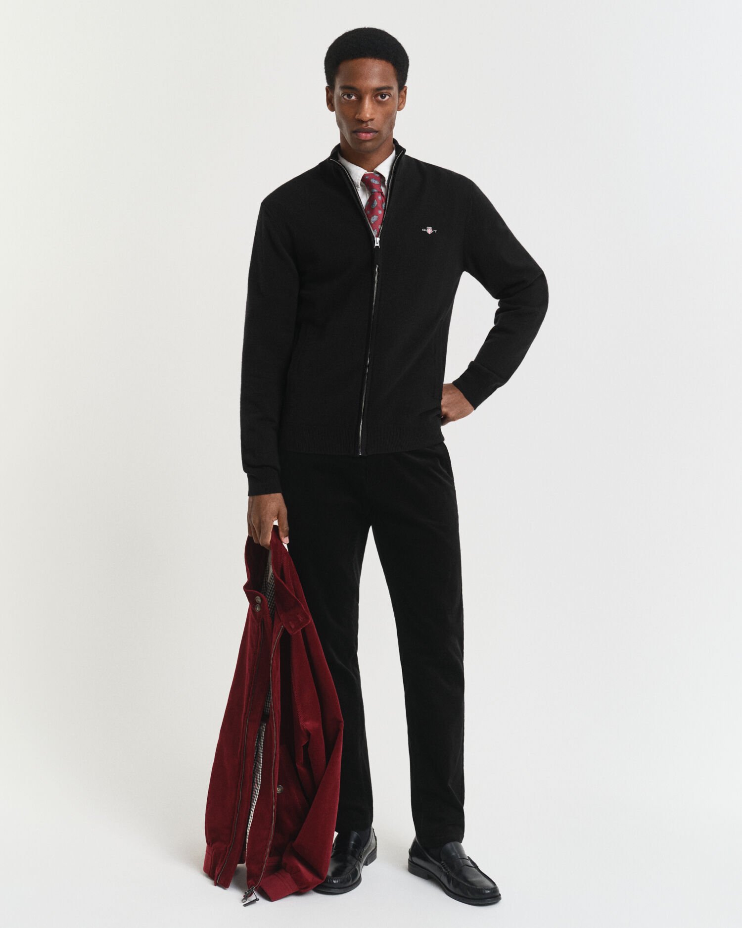 Slim fit chinobukser af jernbanefløjl