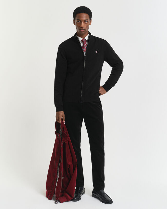 Slim fit chinobukser af jernbanefløjl