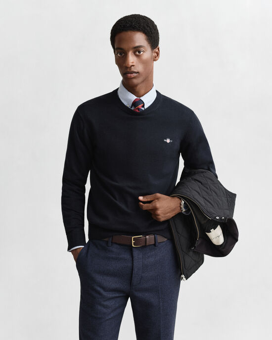 Klassiske crewneck sweater i bomuld