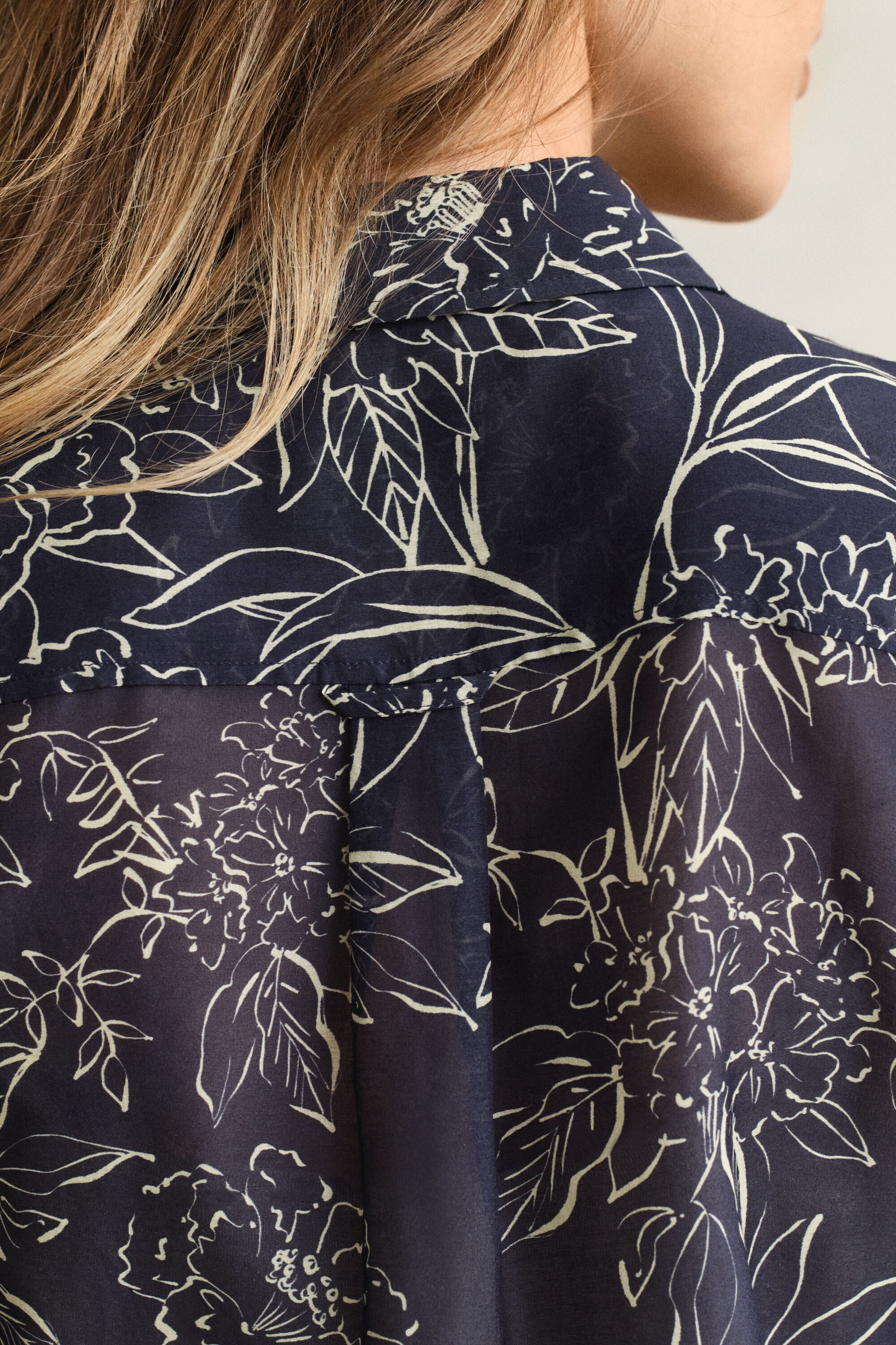 Regular fit bomuldssilkeskjorte med Floral-tryk