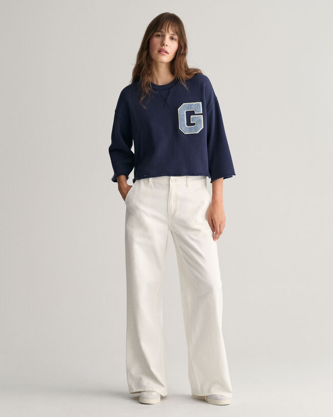 G Badge kort sweatshirt med korte &aelig;rmer