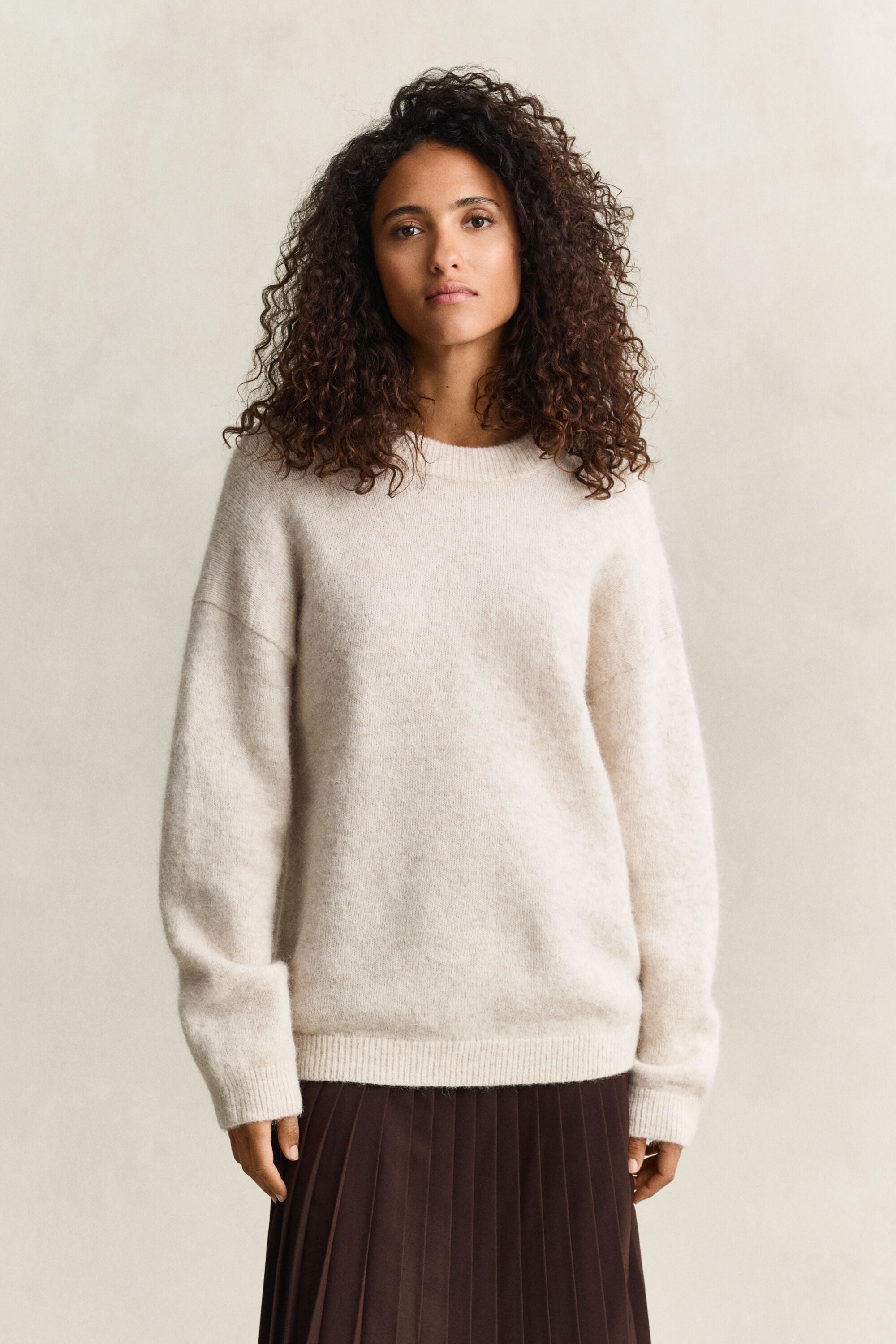 Sweater i blanding af alpakauld