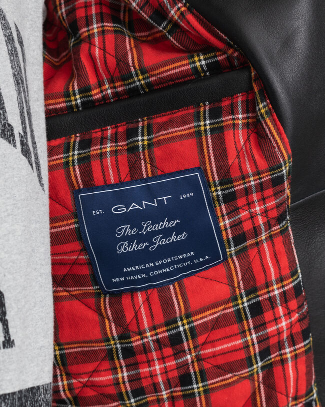 Bikerjakke af læder