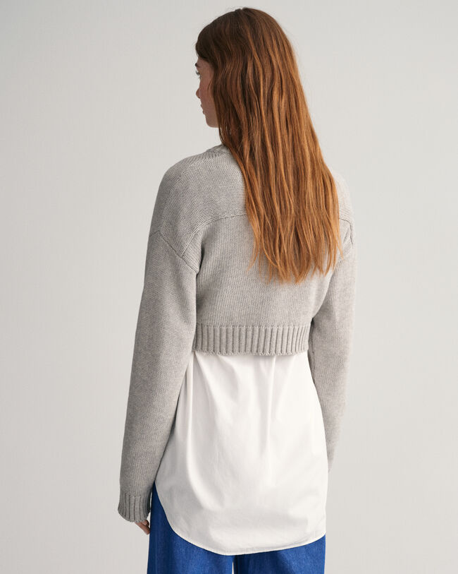 Kort sweater med V-hals