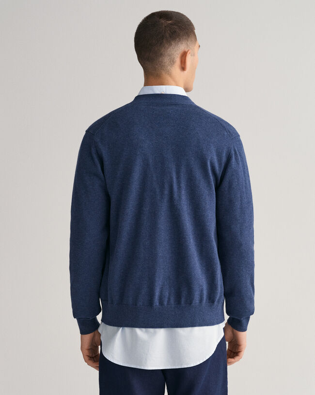 Classic cardigan i bomuld med V-hals