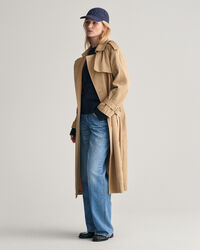 Tonal stribet crewneck sweater i bomuld