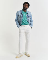 Slim fit tilspidsede bukser af bomuldstwill