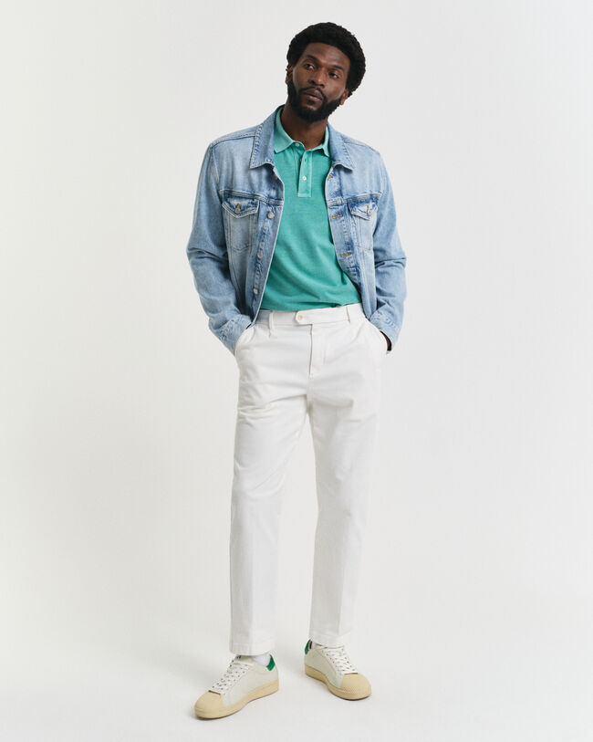 Slim fit tilspidsede bukser af bomuldstwill