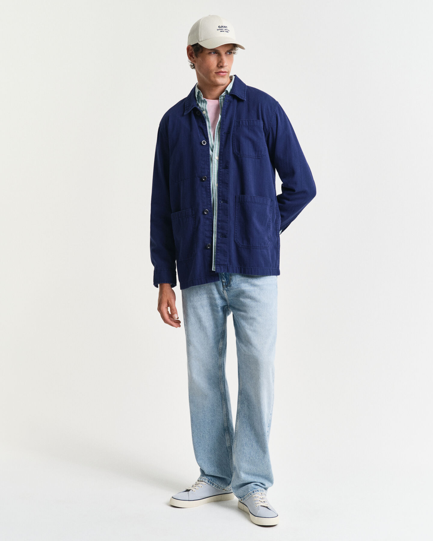 Regular fit Workwear overskjorte med sildebensmønster