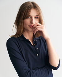 Sømløs langærmet poloskjorte