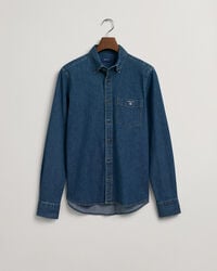Slim fit denim-skjorte