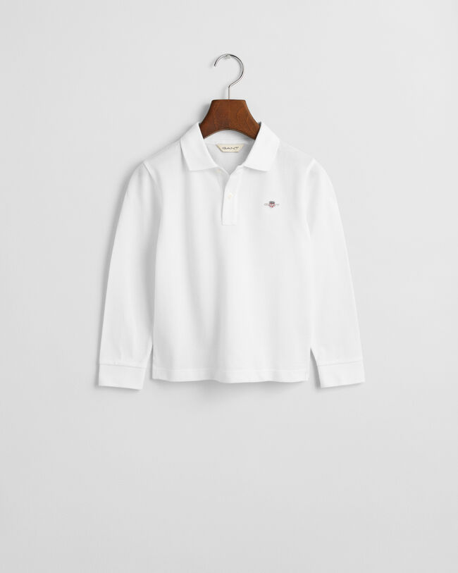 Kids Shield langærmet piqué poloskjorte