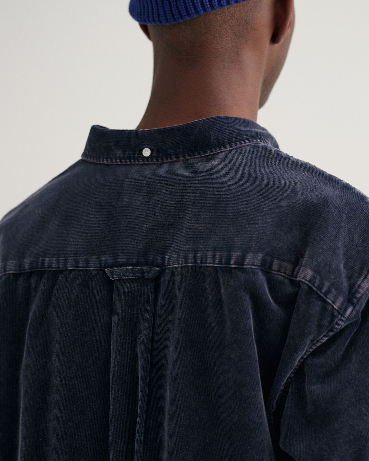 Relaxed fit tung vasket skjorte af jernbanefl&oslash;jl