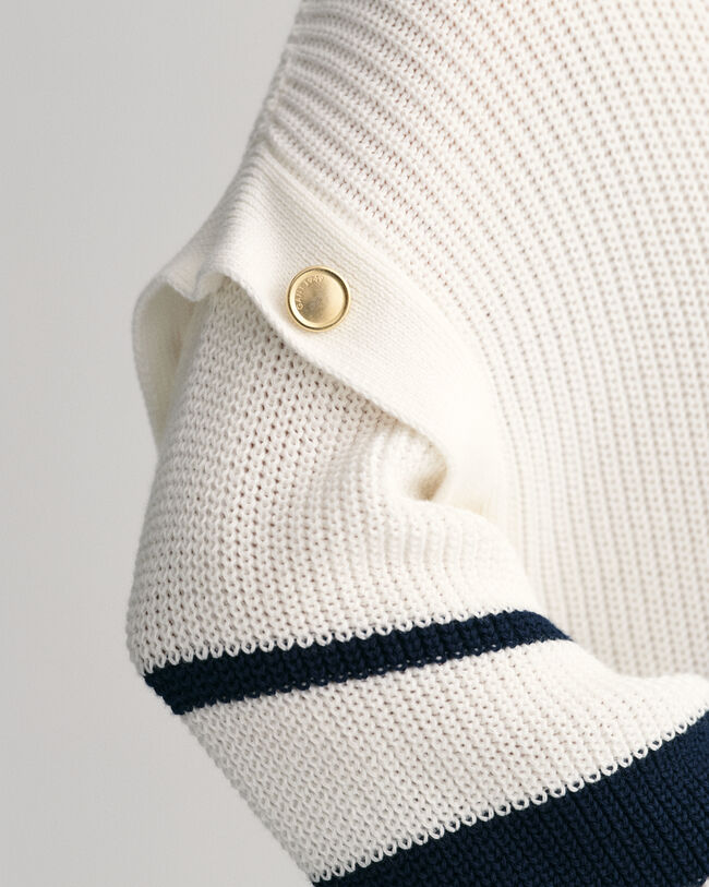 Oversized stribet sweater med crewneck