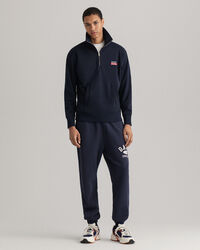 Retro Flag sweater med halv lynlås