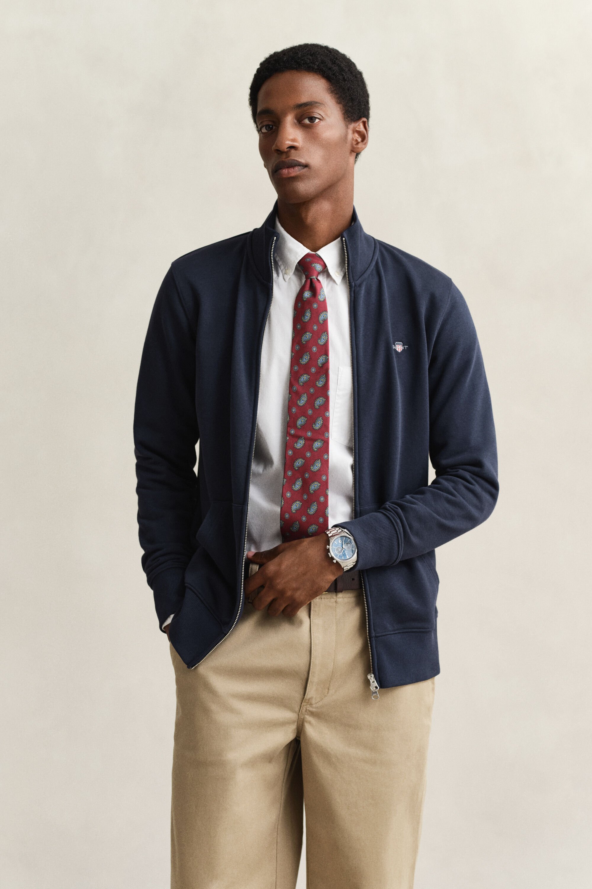 Shield sweatshirt med lynlås