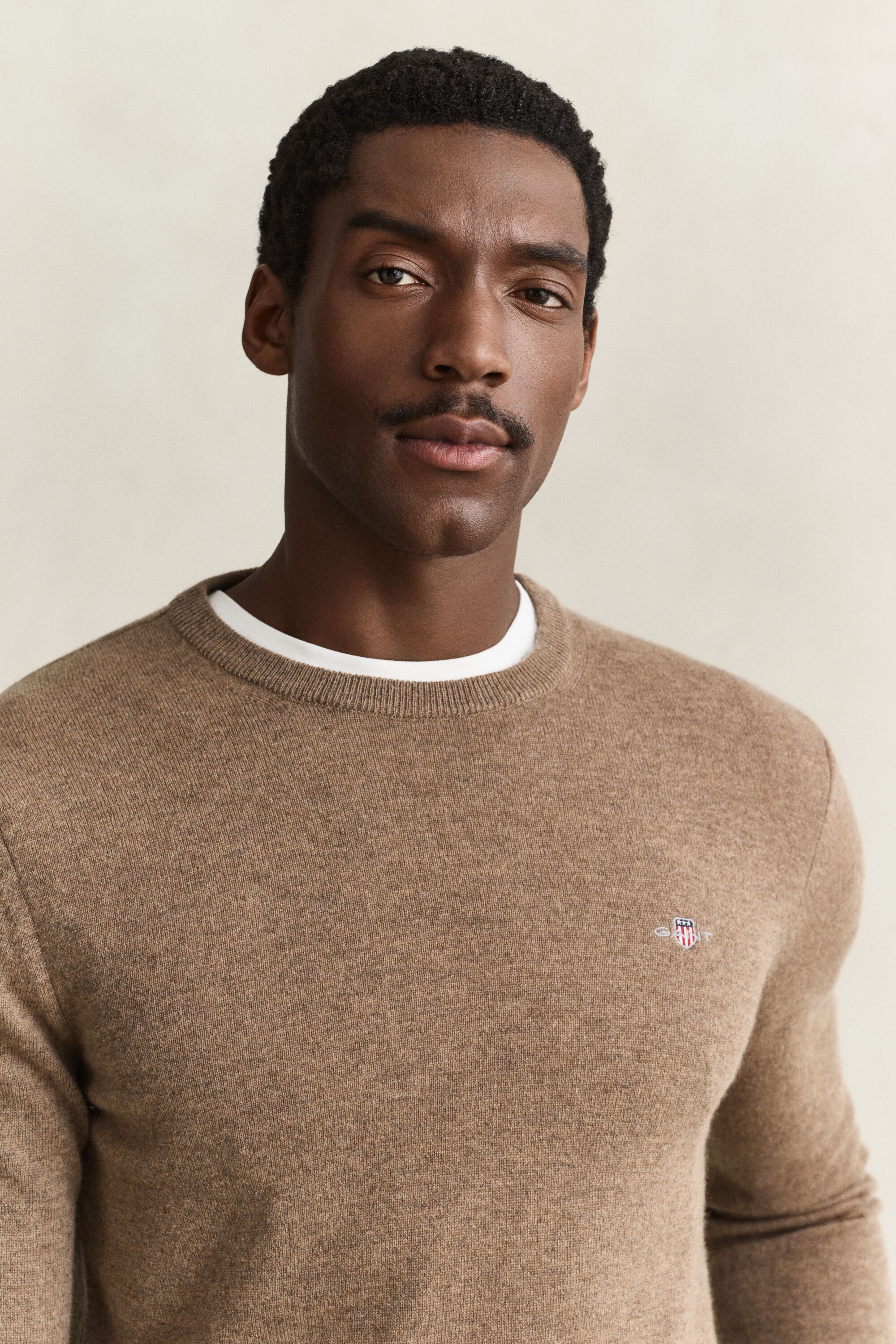 Crewneck sweater i lammeuld